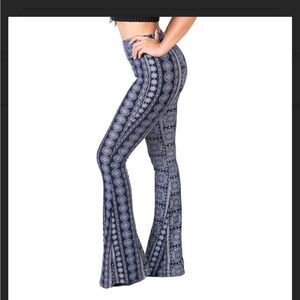 Women's Blue Patterned Flare Pants box 29